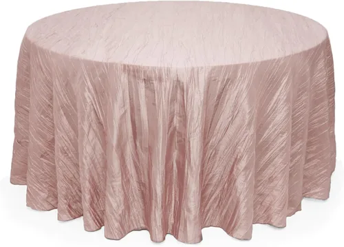 Miniatura 55 de Your Chair Covers - Mantel redondo de tafetán arrugado de 132 pulgadas - Mantel de comedor color champán, brillante aplastado para bodas, fiestas