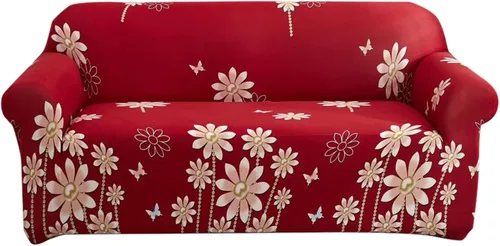 Miniatura 9 de Qubjus Funda elástica para sofá estampada, con una funda de cojín separada, de gran tamaño para sofás de 4 cojines, lavable, protector universal