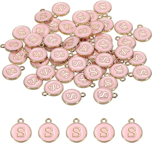 MECCANIXITY Dije de letras del alfabeto colgante de doble cara del alfabeto, para collar, pulsera, pendiente
