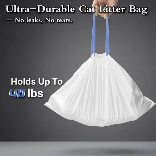 Miniatura 3 de Paquete de 48 bolsas de arena para gatos súper jumbo, extragruesas de 0.1 fl oz, a prueba de fugas, 46 x 18 pulgadas, forro de arena para gatos
