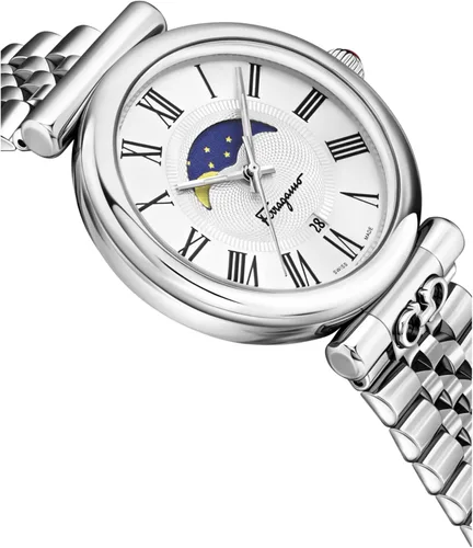 Miniatura 3 de Ferragamo Ora Moonphase Collection - Reloj de lujo para mujer con pulsera plateada y esfera con caja de acero inoxidable
