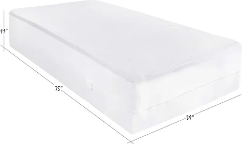 Miniatura 2 de Masirs Funda de colchón con cremallera - Impermeable, transpirable, silenciosa, lavable a máquina, suave parte superior de rizo para un cómodo sueño