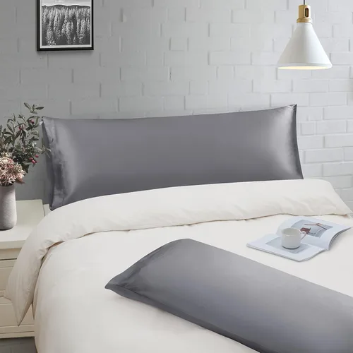 Miniatura 8 de Ersmak Juego de 2 fundas de almohada de satén estándar, ultra suaves y sedosas para cabello y piel, resistentes a las arrugas a la decoloración