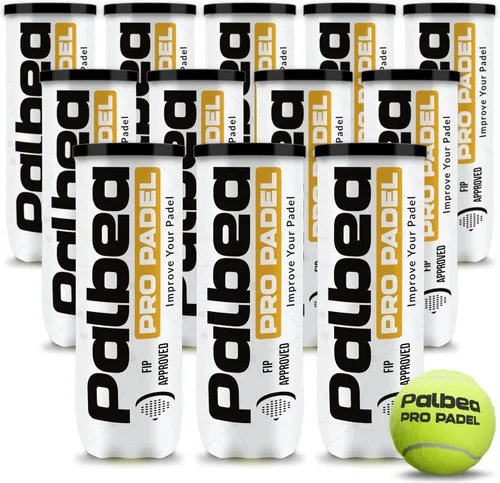 Palbea PRO Padel Balls. 6/12/24 Tubes of 3 Padel Tennis Balls FIP Approved. Paddle Balls Made of HV Felt for Training and Tournament. Suitable for
