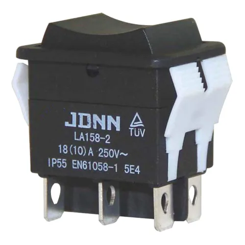 JDNN LA158-2 250V 10A 6 pines Eléctrico Impermeable Doble Momentario Interruptores Pulsador Pulsador Accesorios Piezas de Polipasto Negro