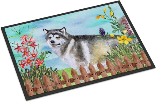 Miniatura 121 de Caroline's Treasures CK1311MAT Cavalier Spaniel Poinsettas - Felpudo de 18 x 27 pulgadas, tapete para puerta delantera, interior y exterior