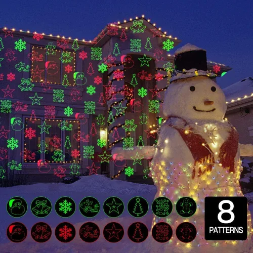 Miniatura 6 de Luces Proyector de Navidad para Exteriores Luces Láser Navideñas para Exteriores Foco de Paisaje Ducha de Estrellas Rojas y Verdes con Accesibilidad