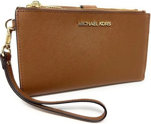 Miniatura 2 de Michael Kors Cartera de viaje con cremallera doble para mujer, de piel saffiano, Equipaje (marrón)