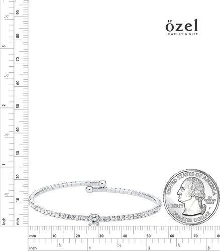 Miniatura 50 de OZEL - Pulseras para mujer, chapados en oro real de 18 quilates, pulseras de oro de cristal colorido para regalos