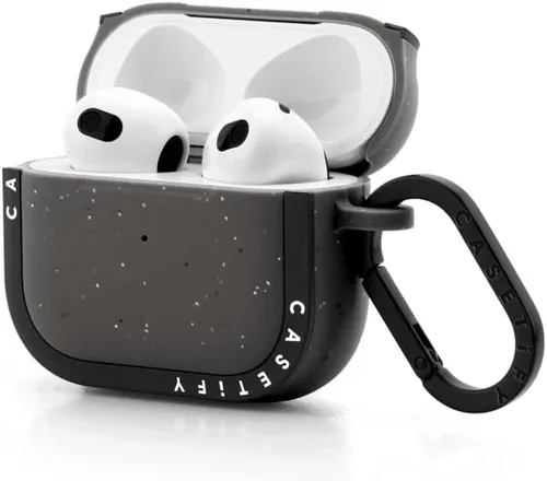 Miniatura 3 de CASETiFY Bounce - Funda para Airpods (3ª generación) con anillo - Black Kingsnake - Carbón mate