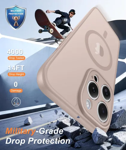Miniatura 87 de FNTCASE Funda para iPhone 17 Pro: Fundas delgadas translúcidas de color azul claro compatibles con MagSafe, protección completa de la cámara