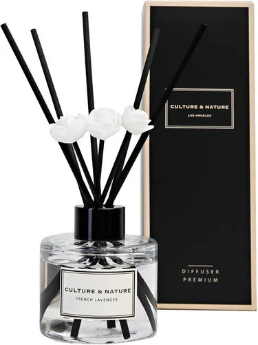 Miniatura 35 de CULTURE & NATURE - Set de difusor de varillas de 6.7 onzas líquidas (200ml) - Difusor con varillas perfumado a vainilla - Fragancia para el hogar