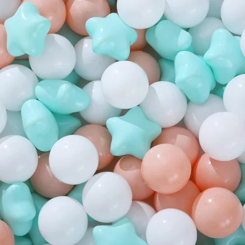 Miniatura 22 de Pelotas de Corral de Bolas Realhaha 50 100 200 500, Formas de Estrella para Bebés Niños Parque Infantil Bolas de Plástico para Bebés Piscina