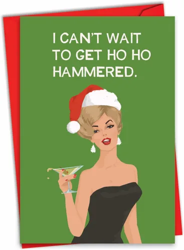 Miniatura 9 de NobleWorks - Divertida tarjeta navideña para adultos para mujeres - Tarjeta de felicitación festiva con humor directo, tarjeta de felicitación