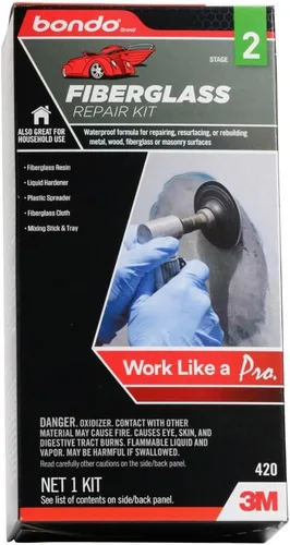 Miniatura 2 de Kit de resina para reparación de fibra de vidrio de bondo.