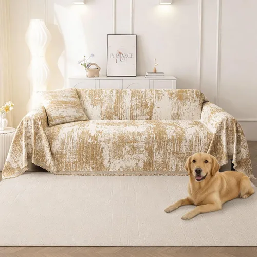 Miniatura 21 de hyha Funda para Sofá para Perros, Fundas de Sofá Bohemias para Sofá de 3 Cojines Lavable, Funda Deslizable de Chenilla para Sofá para Mascotas