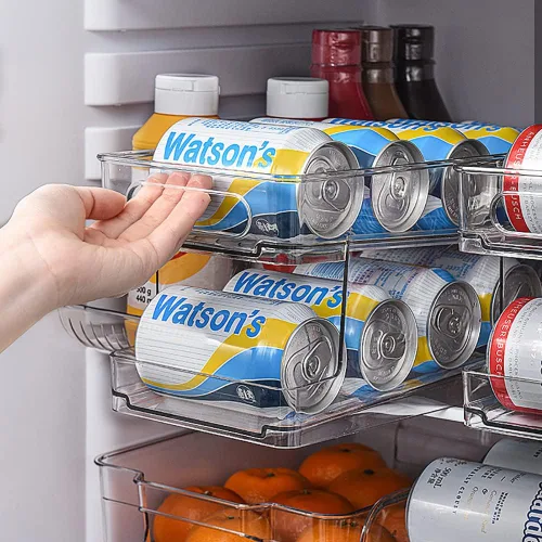 Miniatura 9 de OnDisplay FIFO Gravity - Organizador de latas de soda/cerveza para refrigerador, almacena hasta 12 latas en el refrigerador, solución