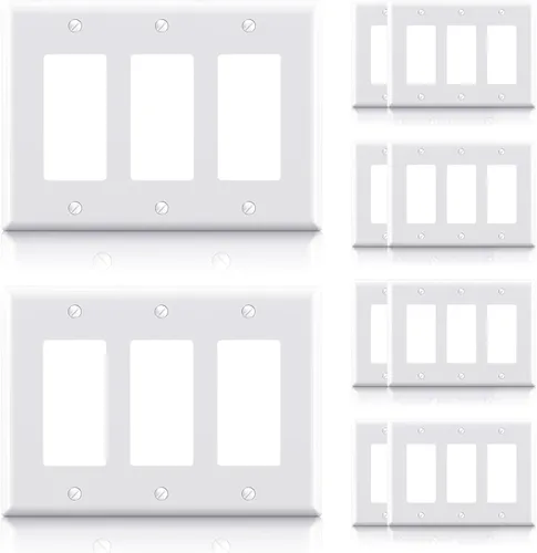 Miniatura 19 de ELEGRP Placas decorativas de pared de 3 posiciones, tamaño mediano 4.88" H x 6.75" L, cubierta frontal termoplástica irrompible para interruptor
