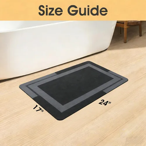 Miniatura 2 de ACCUMTEK Alfombrilla de Baño Ultra Delgada, Alfombrillas de Baño Antideslizantes con Respaldo Mejorado para Colocar Bajo la Puerta, Alfombras