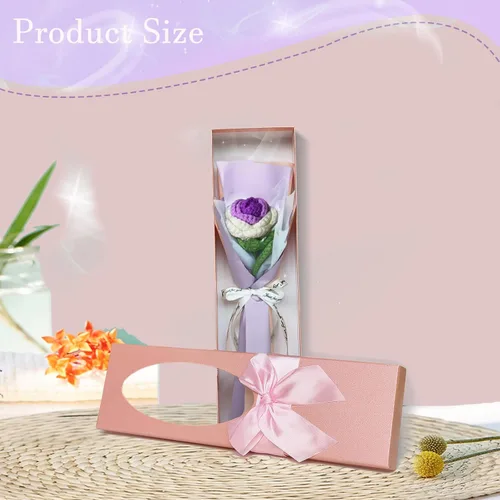 Miniatura 4 de Ramo de rosas de ganchillo hecho a mano, flores tejidas a mano, decoración del hogar, regalos de cumpleaños para mujeres, esposa, niña, novia, día