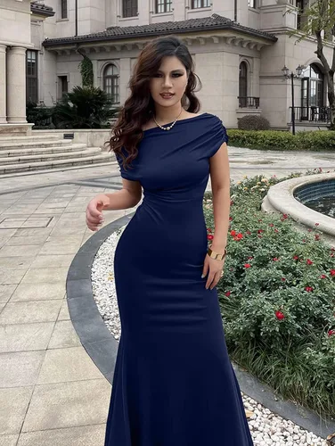 Miniatura 5 de KnoInt Vestido largo formal para mujer, elegante, con mangas, para fiesta de noche