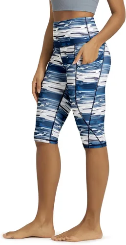 Miniatura 61 de ODODOS - Leggings capri de cintura alta para mujer con bolsillos, control de abdomen, no se transparentan, para entrenamiento atlético, running