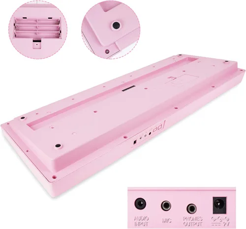 Miniatura 8 de Teclado de Piano Vangoa VGK610, Teclado de Música Portátil de 61 Teclas Mini para Principiantes con Micrófono, 3 Modos de Enseñanza, 350 Tonos, 350
