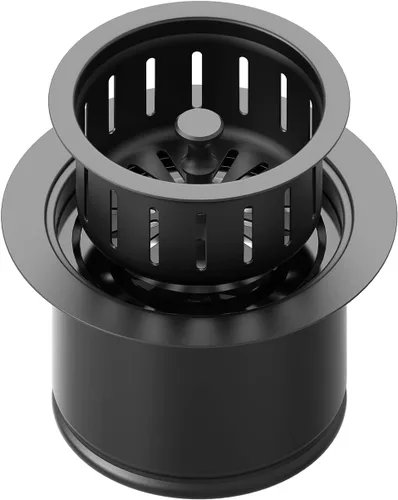 Miniatura 11 de BOTEMY Brida extendida para eliminación de basura con cesta y tapón colador, brida profunda de fregadero de cocina de acero inoxidable 304