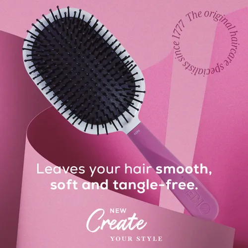 Miniatura 7 de Kent KCR5 "Create" - Cepillo acolchado grande para alisar y alisar todo tipo de cabello, cepillo desenredante con mango ergonómico morado y cerdas