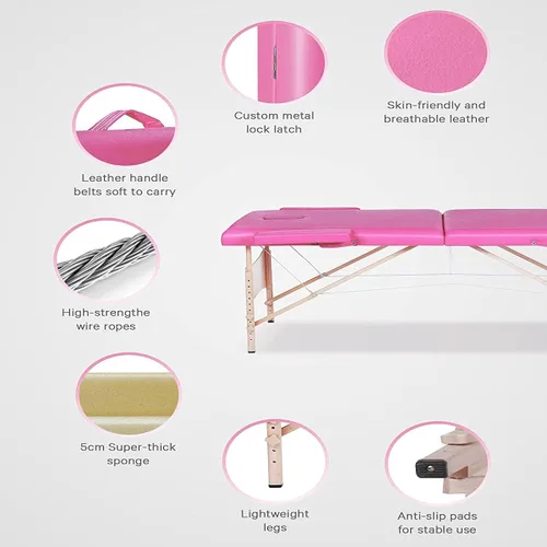 Miniatura 3 de Mesa de masaje portátil, cama de spa de 84 pulgadas de altura ajustable, mesa de masaje plegable portátil profesional, mesa de spa, mesa de spa