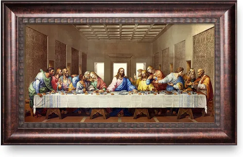 Miniatura 19 de A&T ARTWORK La Última Cena de Leonardo Da Vinci Las reproducciones de arte clásico mundial, impresiones de lienzo Giclee, arte de pared