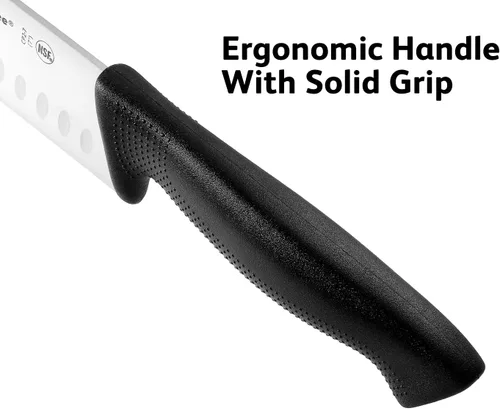 Miniatura 4 de Chef Santoku Cuchillo de cocina ultra afilado de 7 pulgadas, cuchillo de chef japonés profesional certificado NSF CP2-7 negro