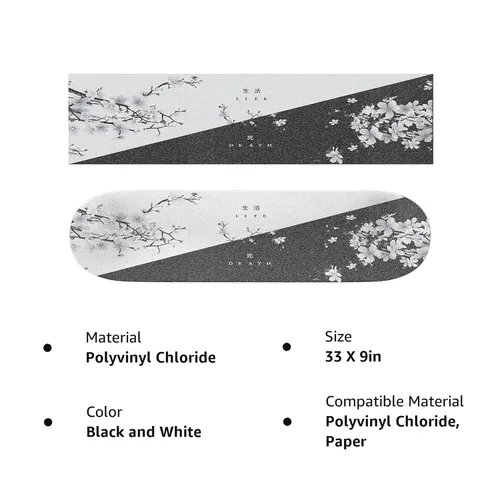 Miniatura 5 de Cinta de Agarre Japonesa con Diseño de Flores para Longboard Cinta de Agarre Deportes Exterior Negro Blanco Skateboard Cinta de Agarre, cinta
