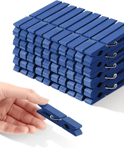 Miniatura 19 de Pinzas para ropa, pinzas de madera de color rosa para juego de baby shower, corona, manualidades, pinzas de agarre fuerte de madera de abedul