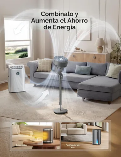 Miniatura 6 de Dreo Ventilador para dormitorio, ventilador oscilante de 80°, silencioso de 25 dB, ventiladores de pedestal de 80 pies para oficina en casa, Gris