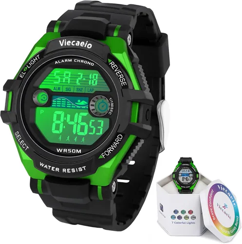 Miniatura 9 de Kids Digital Watch for Boys Girls, Waterproof LED Colorful Lights Sports Watch Suitable for 5-17 Years Old Teenagers (with Gift Box)