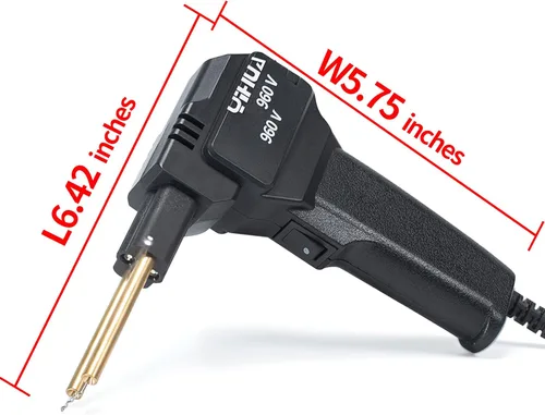 Miniatura 7 de YIHUA Kit de soldadura de plástico portátil de 960 V, grapadora caliente con luz LED, 200 grapas calientes, cortador de asistencia para reparación