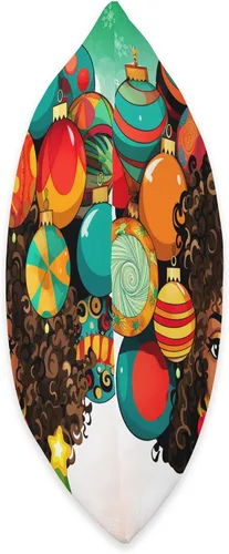 Miniatura 2 de Black women Christmas ornament melanin curly hair Melanin Christmas Queen Xmas Black Girl Magic Ornament - Almohada de 16 x 16 pulgadas, multicolor
