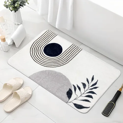 Miniatura 9 de APROPHIC Alfombras de baño bohemias de 17 x 24 pulgadas para decoración de baño, tapete de baño antideslizante de microfibra de felpa absorbente