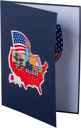 Miniatura 6 de Rykamia Blank USA Pop Up Card, Regalo de ciudadanía estadounidense, Regalo para un nuevo ciudadano estadounidense, Felicitaciones por convertirse
