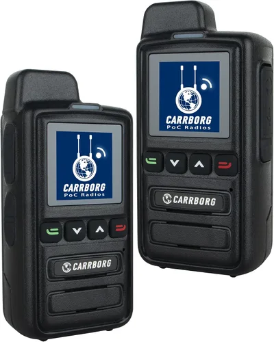CARRBORG X13 Global Rapid Walkie Talkies Radios bidireccionales de largo alcance (paquete de 2) | Rango ilimitado | Sin por vida | Auricular |