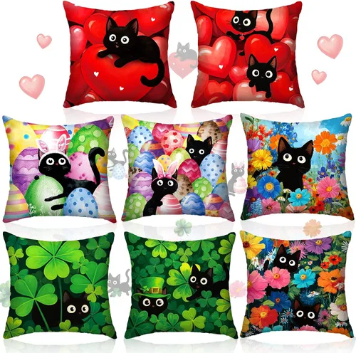 Miniatura 16 de 8 fundas de almohada de regreso a la escuela, 18 x 18 pulgadas, composición, fundas de almohada para cuadernos, fundas de almohada para el aula