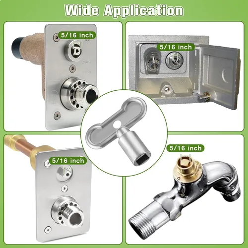 Miniatura 5 de Enhon - Llave de agua de paso de 5/16 pulgadas compatible con Danco 80132, llave de espiga de agua, mango de grifo exterior de broca cuadrada se