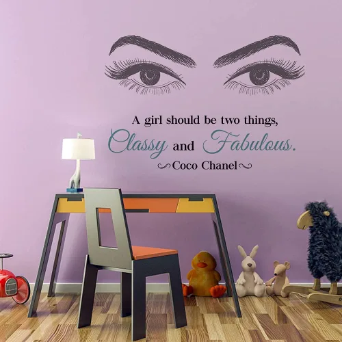 Miniatura 3 de Calcomanías de pared de vinilo con citas inspiradoras, calcomanías de pared con texto en inglés «A Girl Should be Two Things Classy and Fabulous for