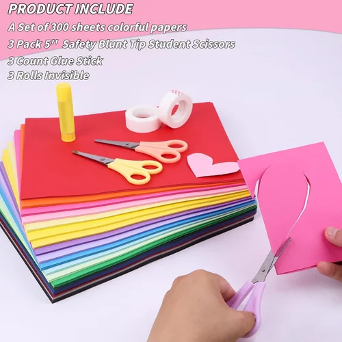 Miniatura 3 de Oleitodh Juego de 309 cartulina de colores a granel, juego de papel de cartulina de 8.5 x 11 pulgadas, 20 colores surtidos, papel de construcción