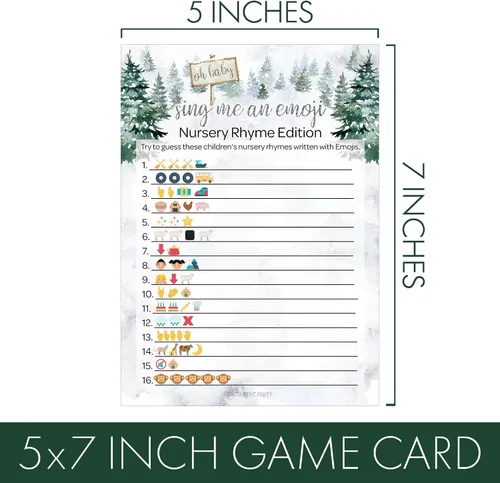 Miniatura 5 de DISTINCTIVS Baby It's Cold Outside Baby Shower Juegos – Embarazo animal y juego de adivinanzas de emojis (juego de 2 juegos) – 20 cartas, País