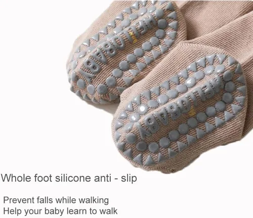 Miniatura 3 de Calcetines altos hasta la rodilla para niños pequeños, para niña y niño, antideslizantes con agarres, calcetines antideslizantes, calcetines