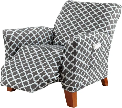 Miniatura 18 de Great Bay Home Funda elástica de felpa de terciopelo para silla con brazo, protector de muebles de silla de terciopelo, suave, antideslizante, alta