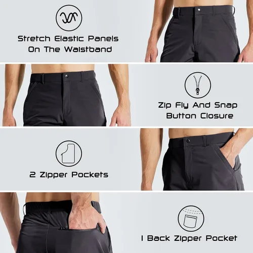 Miniatura 2 de Haimont Pantalones cortos de senderismo para hombre, entrepierna de 7 pulgadas, de secado rápido, ligeros, para trabajo al aire libre, pantalones
