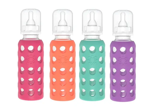 Miniatura 42 de Lifefactory Biberón de vidrio sin BPA Funda protectora de silicona Paquete de 3 de 9 onzas Papaya, col rizada y arándanos Papaya/Kale/Arándano